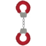 Ouch Furry Pleasure Handcuffs Red