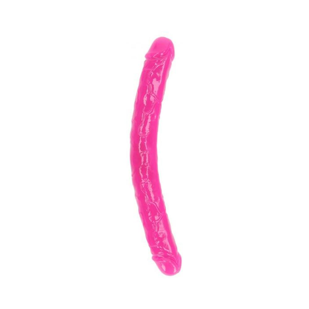 Realrock Glow In The Dark Double Dong 15 In. Dual-ended Dildo Neon Pink