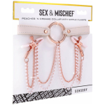 Sex & Mischief Peaches 'n CreaMe Collar with Nipple Clamps - Image 3