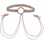 Sex & Mischief Peaches 'n CreaMe Collar with Nipple Clamps