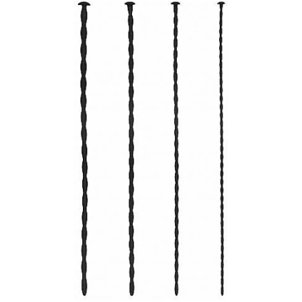 Shots Ouch Beginner Urethral Sounding Silicone Spiral Screw Plug Set - Black