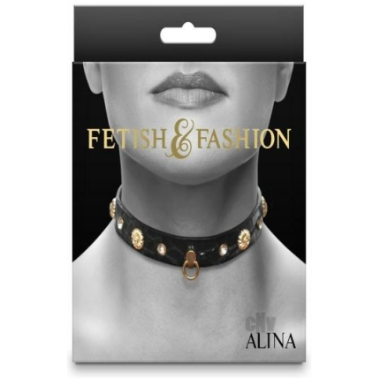 Fetish Fashion Alina Collar Blk/gld