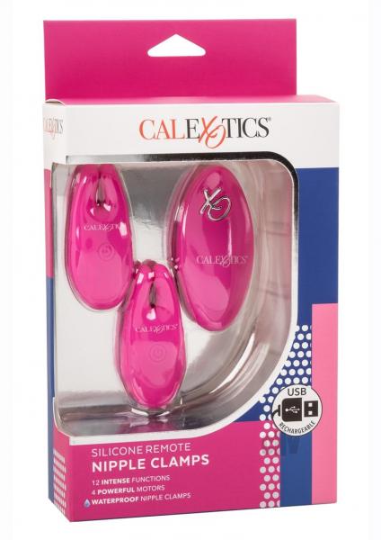 Silicone Nipple Clamps W/remote - Pink