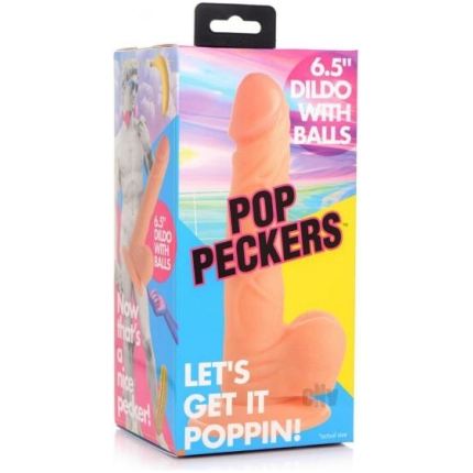 Pop Peckers Dildo W/balls 6.5 Light