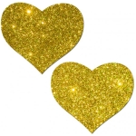 Pastease Gold Glitter Heart Pasties O/S