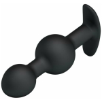 Pretty Love 4.05 inches Silicone Anal Plug with Ball Black - Image 2