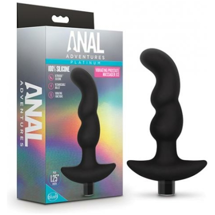 Blush Anal Adventures Platinum Silicone Vibrating Prostate Massager 03 - Black