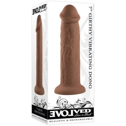 Evolved 7" Girthy Vibrating Dong - Dark