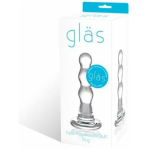 Glas Triple Play Beaded Butt Plug Clear - Image 3
