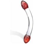 Red Head Glass Double Dildo