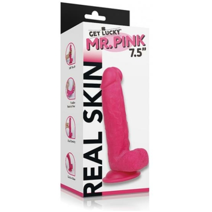 Get Lucky Mr. Pink 7.5" Dual Layer Dong