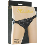 Vibrating Velvet Harness Strap On Harness Black - Image 3