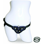 Vibrating Velvet Harness Strap On Harness Black - Image 2