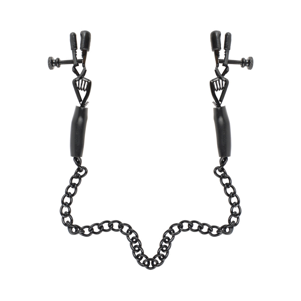 Fetish Fantasy Adjustable Nipple Chain Clamps Black