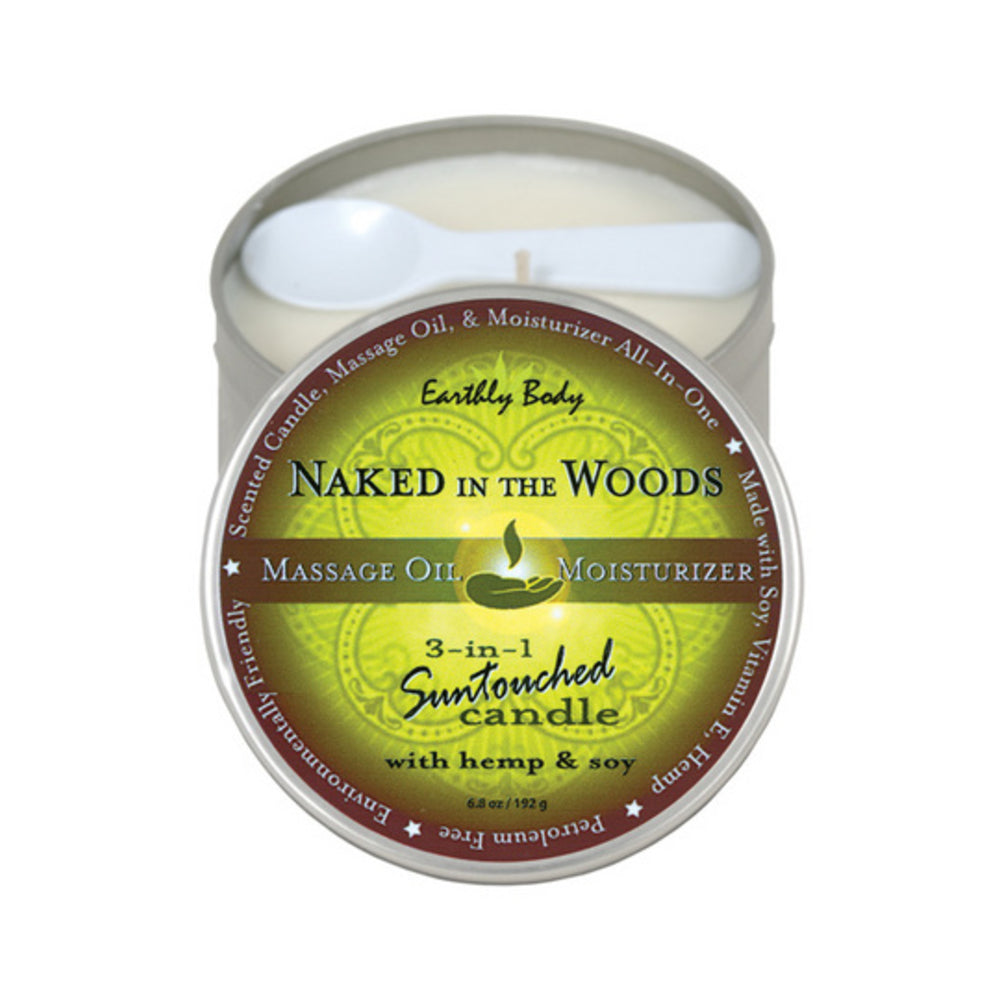 3 In 1 Round Massage Oil Candle Naked In The Woods 6oz