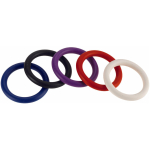 Rainbow Nitrile Cock Rings 5 Pack 1.25 inches