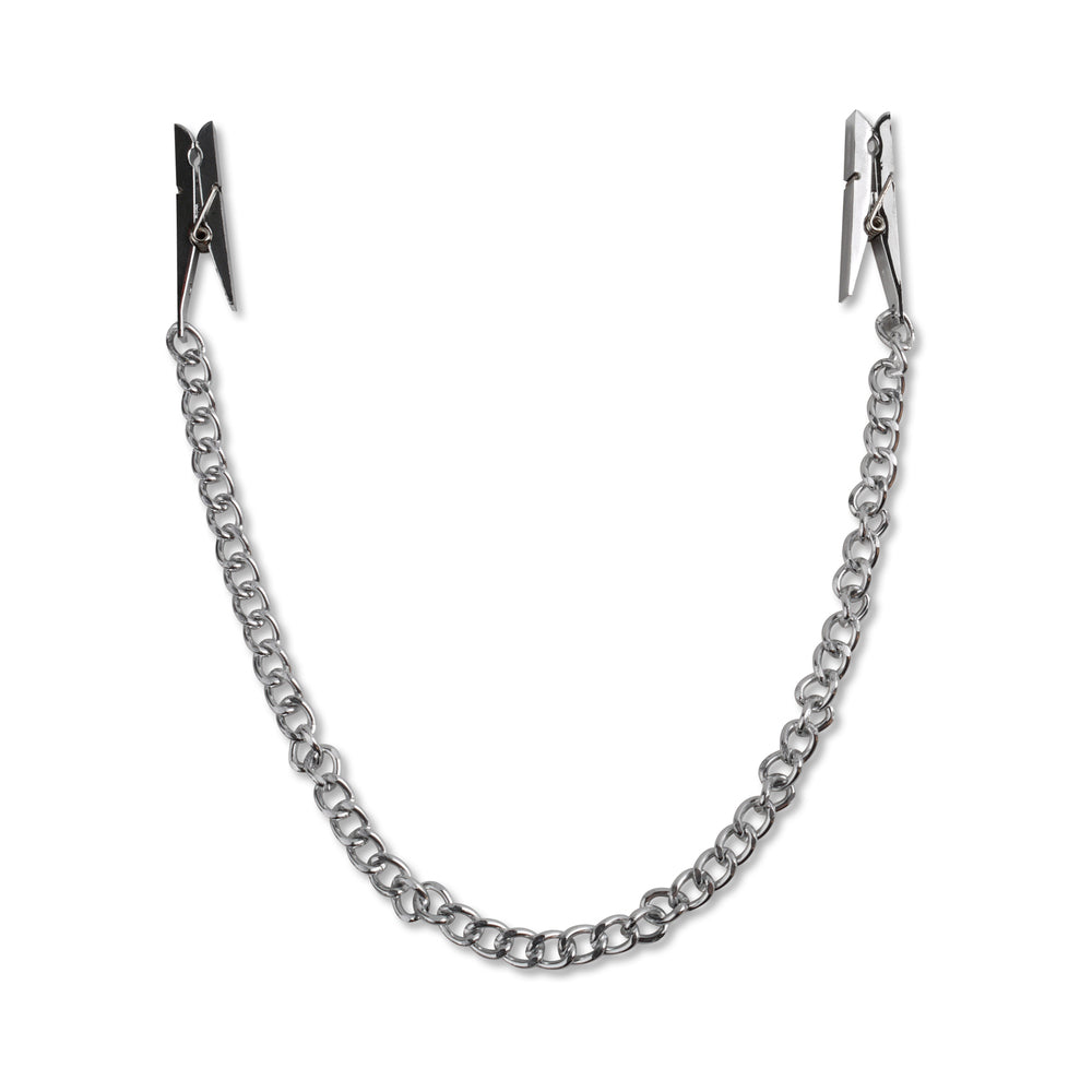 Fetish Fantasy Nipple Chain Clips Silver