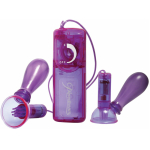 Fetish Fantasy Vibrating Nipple Pumps Purple