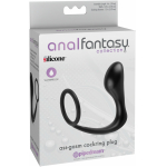 Ass-Gasm Silicone Cockring Plug - Black - Image 3