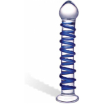 Glas Blue Spiral Glass Dildo