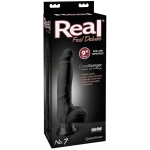 Real Feel Deluxe No 7 Black Vibrating Dildo - Image 3