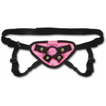 Lux Fetish Velvet Strap On Harness Pink O/S