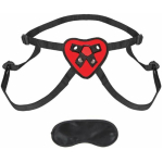 Lux Fetish Red Heart Strap On Harness O/S