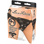 Lux Fetish Diamond Velvet Strap-On Corset Black - Image 2