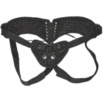 Lux Fetish Diamond Velvet Strap-On Corset Black