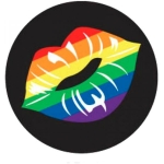 3 inches Bachelorette Button Rainbow Lips