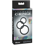 Fantasy C-Ringz Silicone 3 Ring Stamina Set Black - Image 3