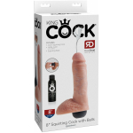 King Cock 8 inches Squirting C*ck Balls Beige - Image 3