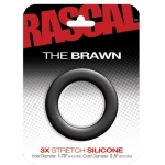Rascal The Brawn 3X Stretch Silicone Cock Ring Black - Image 3