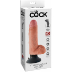 King Cock 7 inches Vibrating Cock with Balls Beige - Image 3