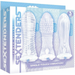 The 9's, Vibrating Sextenders, 3-pack, Nubbed, Contoured, Ribbed - Image 2
