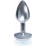 The 9's, The Silver Starter, Bejeweled Heart Stainless Steel Plug - Image 2