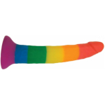 Rainbow Power Drive 7 Inch Strap On Dildo With Harness Silicone