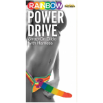 Rainbow Power Drive 7 Inch Strap On Dildo With Harness Silicone - Image 2