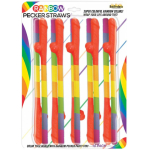 Rainbow Pecker Straws 10pk - Image 2