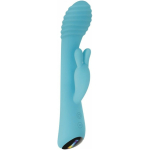 Evolved Aqua Bunny 9 Shaft Function 9 Clit Stim Functions Rechargeable Silicone Waterproof Teal