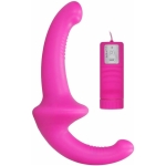 Ouch Vibrating Silicone Strapless Strap On Pink