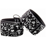 Ouch! Printed Ankle Cuffs - Love Street Art Fasion - Black