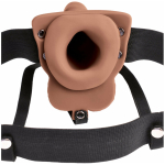 Fetish Fantasy 6in Hollow Rechargeable Strap-on With Balls, Tan - Image 2