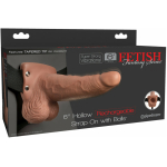 Fetish Fantasy 6in Hollow Rechargeable Strap-on With Balls, Tan - Image 3