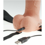 Fetish Fantasy 9in Hollow Rechargeable Strap-on With Balls, Flesh - Image 2