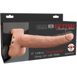 Fetish Fantasy 9in Hollow Rechargeable Strap-on With Balls, Flesh - Image 3