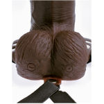 Fetish Fantasy 8in Hollow Rechargeable Strap-on With Remote, Brown - Image 2
