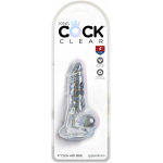 King Cock Clear 4in Cock with Balls - Image 3