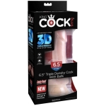 King Cock Triple Density 6.5 inches Dildo with Balls Beige - Image 3