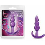 B Yours  Triple Bead Anal Plug Purple - Image 3